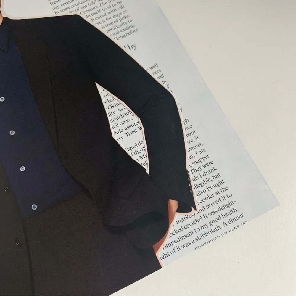 Giorgio Armani Minimalist Collage Wall Art Black Suit Fashion Print